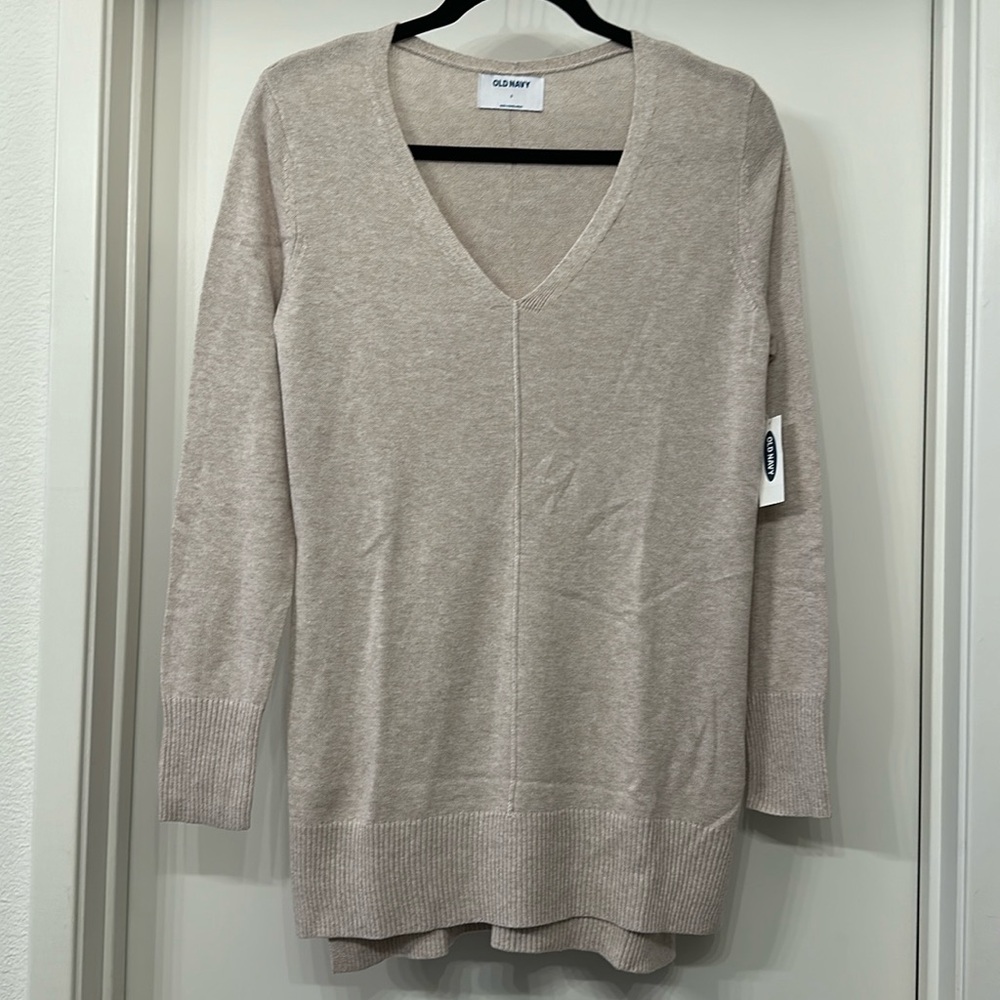 Tan Vneck Sweater Small Old Navy
